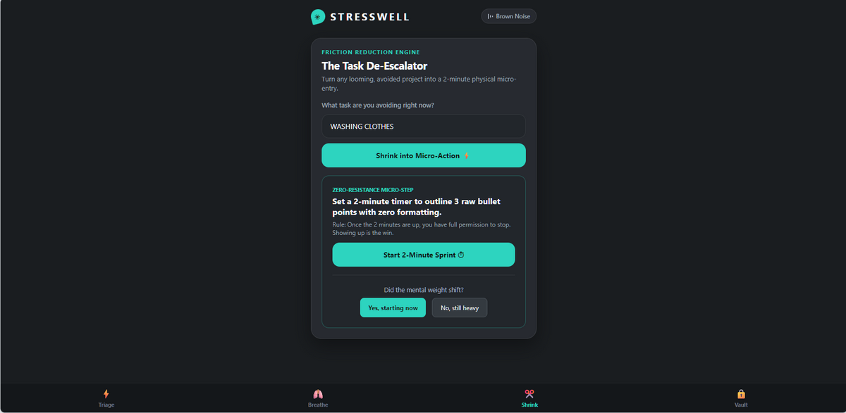 STRESSWELL™ — 2-Minute Overwhelm & Reset Engine